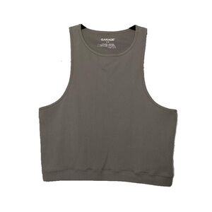 Garage Mauve/Gray Ribbed High Neck Racerback Crop Top